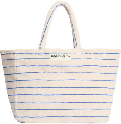 Bongusta Naram - Weekend Bag - strandtas - Moonbeam & Ultramarine (wit en blauw)