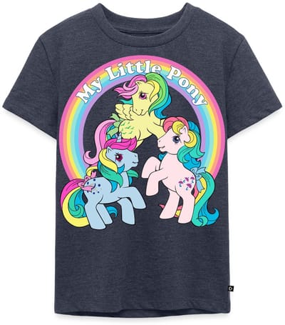 My Little Pony Retro Kleurige Ponys Met Regenboog Premium T Shirt Kinderen