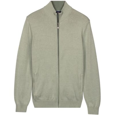 Baileys Vest Fine Knit Full Zip Misty Green / male