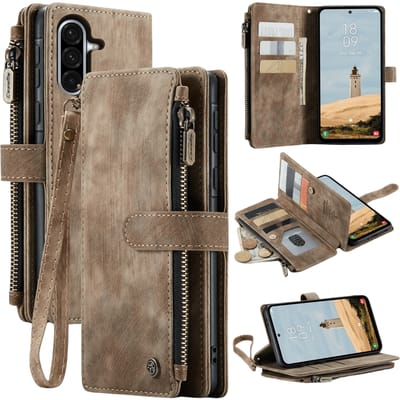 Caseme Samsung Galaxy A56 Vintage Wallet Hoesje Bruin