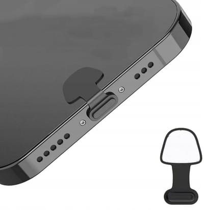 GSM Hurt - Stofplug USB Type-C - Siliconen - Zwart