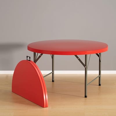 Draagbare Klaptafel - Campingtafel Picknicktafel - Buiten Eten - Lichtgewicht Met Handvat - 122cm Groot - Rood