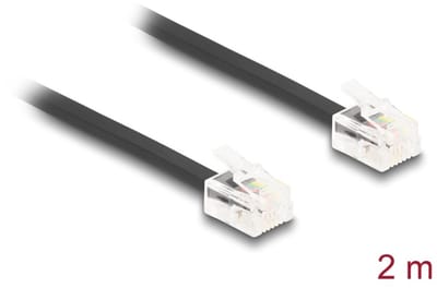 Delock Telefonkabel RJ11 Stecker zu RJ11 Stecker schwarz 2 m