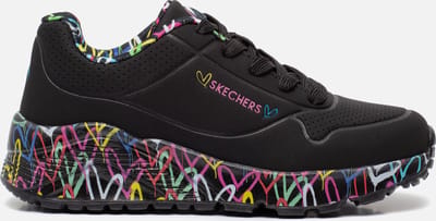 Skechers Uno Lite Meisjes Sneakers - Zwart/Multicolour