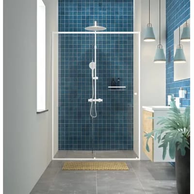 Sealskin - Douche Schuifdeur Contour 120 X 200cm - Wit Profiel - 6 Mm Helder Glas