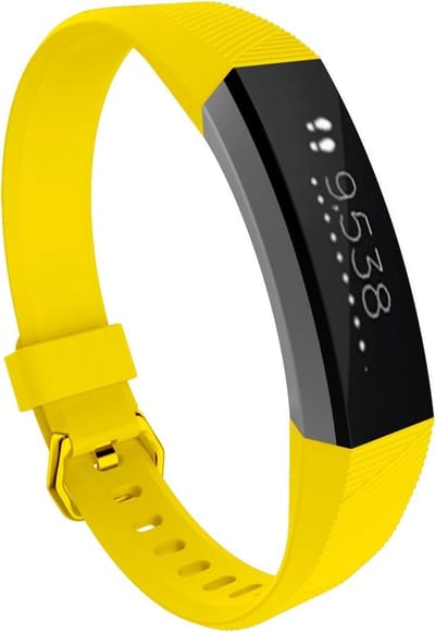 By Qubix - Compatible Fitbit bandje - Geschikt voor Fitbit Alta HR siliconen bandje met gesp - Maat: Large - Geel Smartwatch bandje