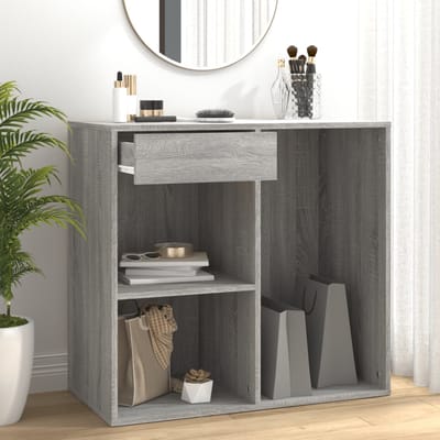 vidaXL - Cosmeticakast - 80x40x75 - cm - bewerkt - hout - grijs - sonoma - eikenkleur