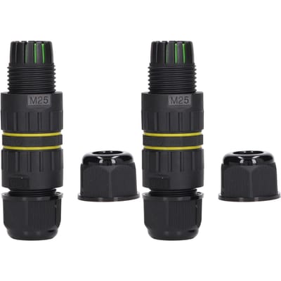 2 STKS Aansluitdoos Connector Tuin M25 4-aderig IP68 Waterdicht 10?14mm Elektrische Stroomkabel