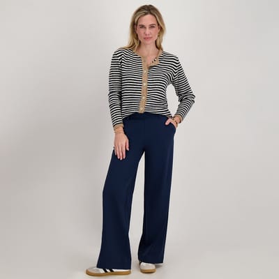 Je m'appelle Travelstof Dames Broek Straight fit Met stretch - Blauw - Maat L