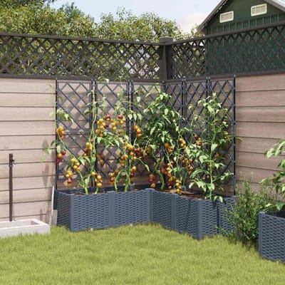 vidaXL - Plantenbak - 5 - st - Lichtgrijs - 120 - x - 120 - x - 143 - cm - PP