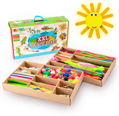 Knutselen voor Kinderen 1000pcs Knutselkoffer - Knutselen meisjes en jongens - Geschikt voor kinderen vanaf 4 jaar - In handige opbergkoffer - Joya Creative