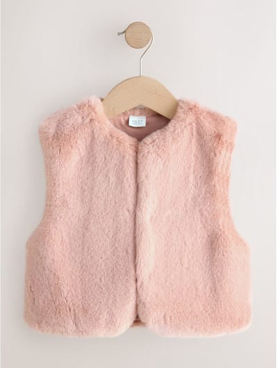 Next - Meisjes - Bodywarmer van imitatiebont - Roze