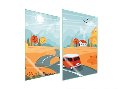 TMK ArtDeko Serie - Glazen Beschermplaat - 2x35x52 cm - Veilig voor Alle Fornuizen - UV Bedrukt