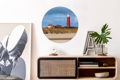 WallCircle - Wandcirkel - Muurcirkel - Vuurtoren in Nederland - Aluminium - Dibond - 60x60 cm - Binnen en Buiten