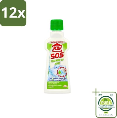 K2R - SOS Vlekverwijderaar - Gras & Make-up - 50ml - Voordeelverpakking - 12 stuks - Vlekkenverwijderaar - Gras vlekken