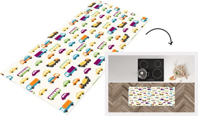 Keukenloper - Loper keuken - Auto - Patronen - Voertuigen - 120x50 cm - Keukenloper vinyl