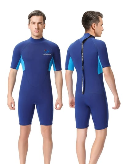 Livano Wetsuit Heren - Swimsuit - Shorty - Surfpak - Duikpak - Lange Mouw - Zwemsuit - Blauw - S