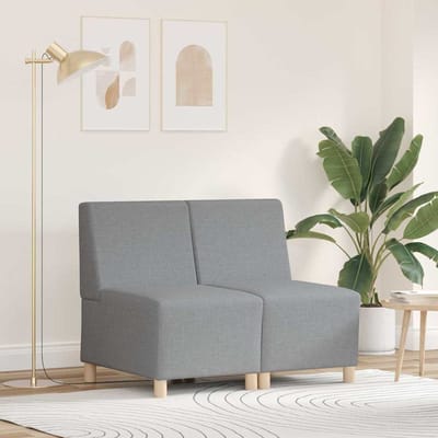 vidaXL - Modulaire - Sofa - Eenheid - Armless - 2 - st - Lichtgrijs - Stof