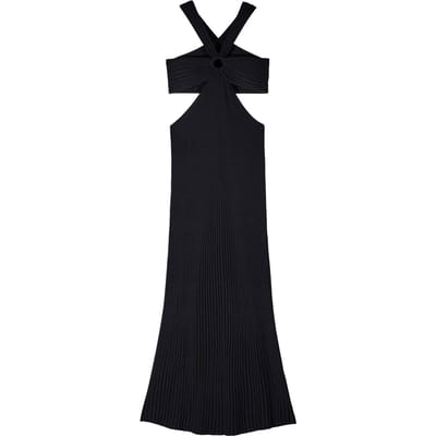 BA&SH Robe Patras Noir Maat: L | Midi Jurken Outlet | Dames | Zwart