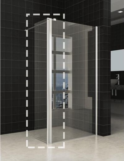 Wiesbaden Comfort Uni zijwand met scharnierprofiel 30x200cm 10mm glas met NANO coating