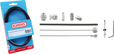 Trommelrem kabelkit Elvedes 1700mm / 2250mm verzinkt - zwart (op kaart)