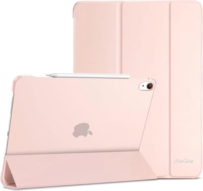 iPad Air 13 Inch Case 2024 - Slimme en Beschermende Hard Shell met Auto Wake/Sleep - Lichtroze