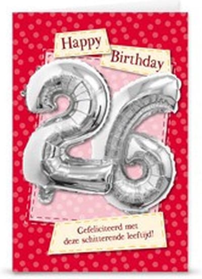 Miko - Kaart - Leeftijdballon - 26 Jaar