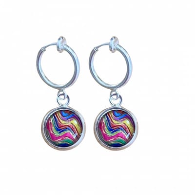 Klem oorbellen- Party- wave -zilverkleur- geen gaatje- Charme Bijoux