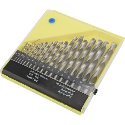19-delige HSS High Speed Steel Rechte Schacht Twist Boorset Kit met Koffer 110mm