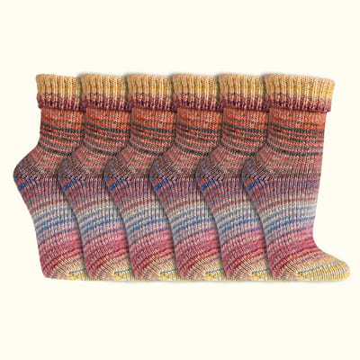 Wollen sokken | Scandinavisch | Dames en Heren | Kleur: Pastel | 6 paar