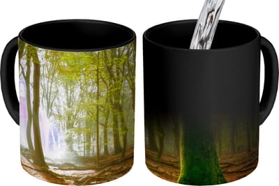 Magische Mok - Foto op Warmte Mokken - Koffiemok - Bos - Zon - Seizoenen - Landschap - Magic Mok - Beker - 350 ML - Theemok