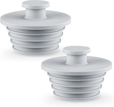 Bad Stopper - Wastafel Stopper Gootsteenstop - Afvoer Afsluiten - Getrapte Afdichting - 2 stuks - Grijs