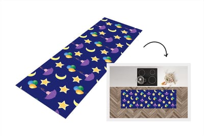 Keukenloper - Loper keuken - Sterren - Patronen - Paraplu - Geboorte - 150x50 cm - Keukenloper vinyl