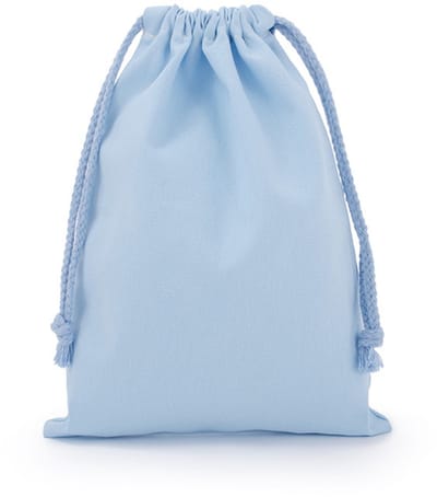 Set van 10 draagtassen, 7 x 10 cm, katoenen cadeauzakjes met trekkoord, geschikt voor verjaardagen, huwelijksgeschenken en sieraden.（Light Blue）