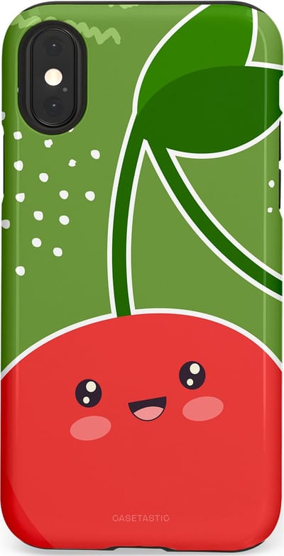 Casetastic Hoesje Geschikt voor Apple iPhone X/Xs - Stijlvolle Beschermende Duo-layer Case - Kersenkus