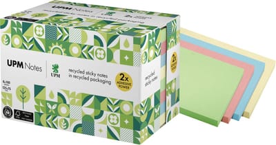 UPM sticky notes - formaat 125 x 75 mm - pastel kleuren - 8 memoblokken - IN-5655-88UR-8