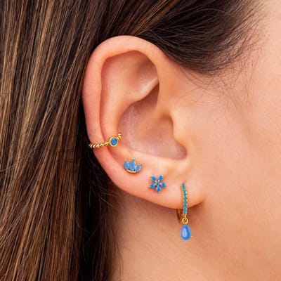 Verzilverde Oorbellen Set 16 Stijl 3 stuks/Set Piercing Oorstekers Voor Vrouwen Meisje Regenboogkleur Oorset Pendientes Voor Vrouwen Cadeau brown