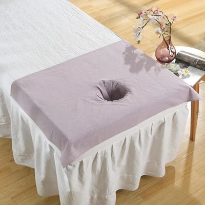 Massage Tafellaken - Beauty Bed Hoes - Salon Gebruik - Met Gezichtsgat - 50 x 70 cm - Paars Grijs
