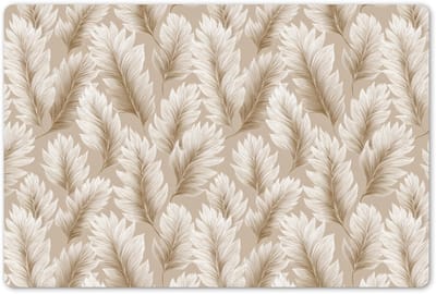 Placemats 45x30 cm - Placemat kunststof - 1 stuk - Botanisch - Patroon - Beige - Borden onderleggers - Decoratie voor op tafel - Keuken tafeldecoratie accessoires - Vinyl onderlegger - Tafelversiering