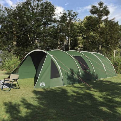 vidaXL - Tunnel - Tent - voor - 6 - Personen - 6-persoons - Groen - en - Wit