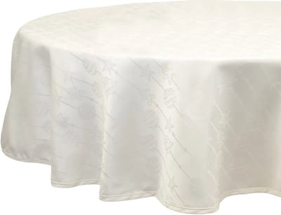 Kerst Tafelkleed - Tafelkleed Raula 180cm rond dove white