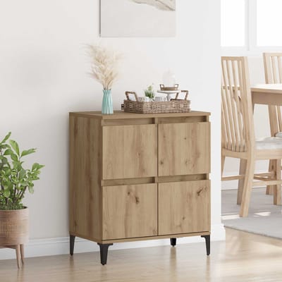 vidaXL Dressoir Artisan Eiken 60 x 35 x 70 cm Gemonteerd hout en ijzer