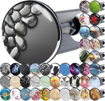 Wastafelstop - Afvoerplug Badkamer - Water Vangen - Universele Pasvorm - 40mm Diameter - Hot Stones