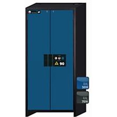 Veiligheidskast type 90 asecos Q-CLASSIC-90, scharnierende deuren, gentiaanblauw front, B 893 x D 615 x H 1953 mm