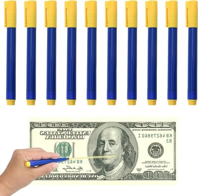 10 stuks counterfeit money detector pen, draagbare geldcontrole pen, bankbiljetten controle pen, detecteer valse valuta, ideaal voor winkels en evenementen