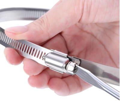 Dailygoods - Roestvrijstalen Kanaalklemmen - Flexibel en Verstelbaar - Zilver - Slangklemmen voor Ventilatie - Perfect voor Wasdroger