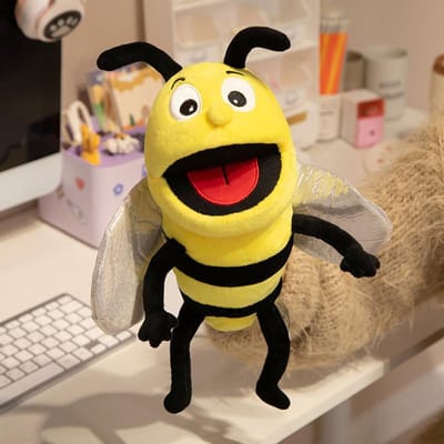 30cm Handpoppen Kind Speelgoed Pluche Insecten Dier Rups Lieveheersbeestje Handpoppen Pop Familie Verhalen Vertellen Rollenspel Vinger Speelgoed 30cm yellow