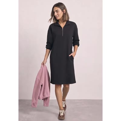 Kniehoge sweaterjurk met ritsdetail