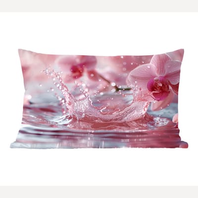 Sierkussens - Kussentjes Woonkamer - 60x40 cm - Abstract - Modern - Water - Orchidee