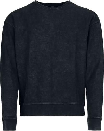 R.E.D. Rock-Engineered Design Zwarte sweater met ronde hals - Heren - S